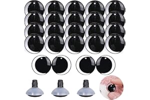 MUCUNNIA 40PCS 25mm Moon Safety Eyes Crochet with Washers Clear Safety Eyes Amigurumi 3D Moon Crochet Eyes Doll Eyes for Anim