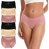 INNERSY Women's Seamless Underwear No Show Invisible Lightweight Hipster Panties 6-Pack