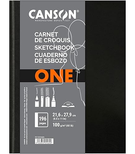 Sketchbook Espiral A4+ 100g/m², Canson, 60039212, ArTBook One, 80