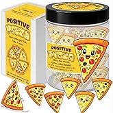 KATINAT Positive Pizza Jar &ndash; 60 Funny Affirmation Cards, Emotional Support Pizza for Friends, Teens, Coworkers, Funny Foodie Gifts for Stress Relief, White Elephant Gifts, Desk Decor