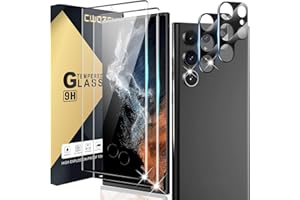 CWQZGUF Galaxy S22 Ultra Screen Protector [2+2 Pack] Camera Lens Protector, Fingerprint Unlock Support, HD Tempered Glass, Touch Sensitive, Anti Scratch, for Samsung S22 Ultra 5G Glass Screen Protector