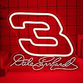 YHOPESPZ Dale Earnhardt's 3 Neon Sign Legends Never Die Neon lights Racing Themed Light Sign Tribute to The Intimidator for Wall Decor Neon Light for Racing Fans and Man Caves Gifts(12.9 * 10.7in)