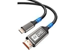 Getrish USB C to HDMI Cable 6.6ft/2M, 4K High-Speed Type C to HDMI 2.0 Braided Cord, Thunderbolt 4/3 Compatible with iPhone 1