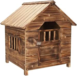 Caseta de perro Pet Casa Exterior sólido de madera de cedro con techo
