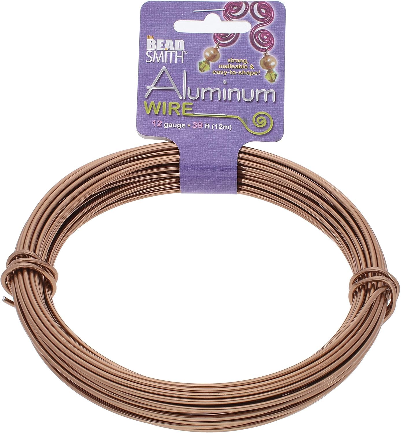 The Beadsmith 12-Gauge Anodized Aluminum Wire for Jewelry Making, Metal Wire for Wrapping (Copper)