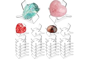 TERDEWE (24 PCS）Display Stand,Acrylic Rock Display stands,Clear Display Easel Stands Pedestal for Crystal Geodes Rock Mineral Agate Fossil Coral crystal/gemstone Small Collectibles Display Stands (Small)