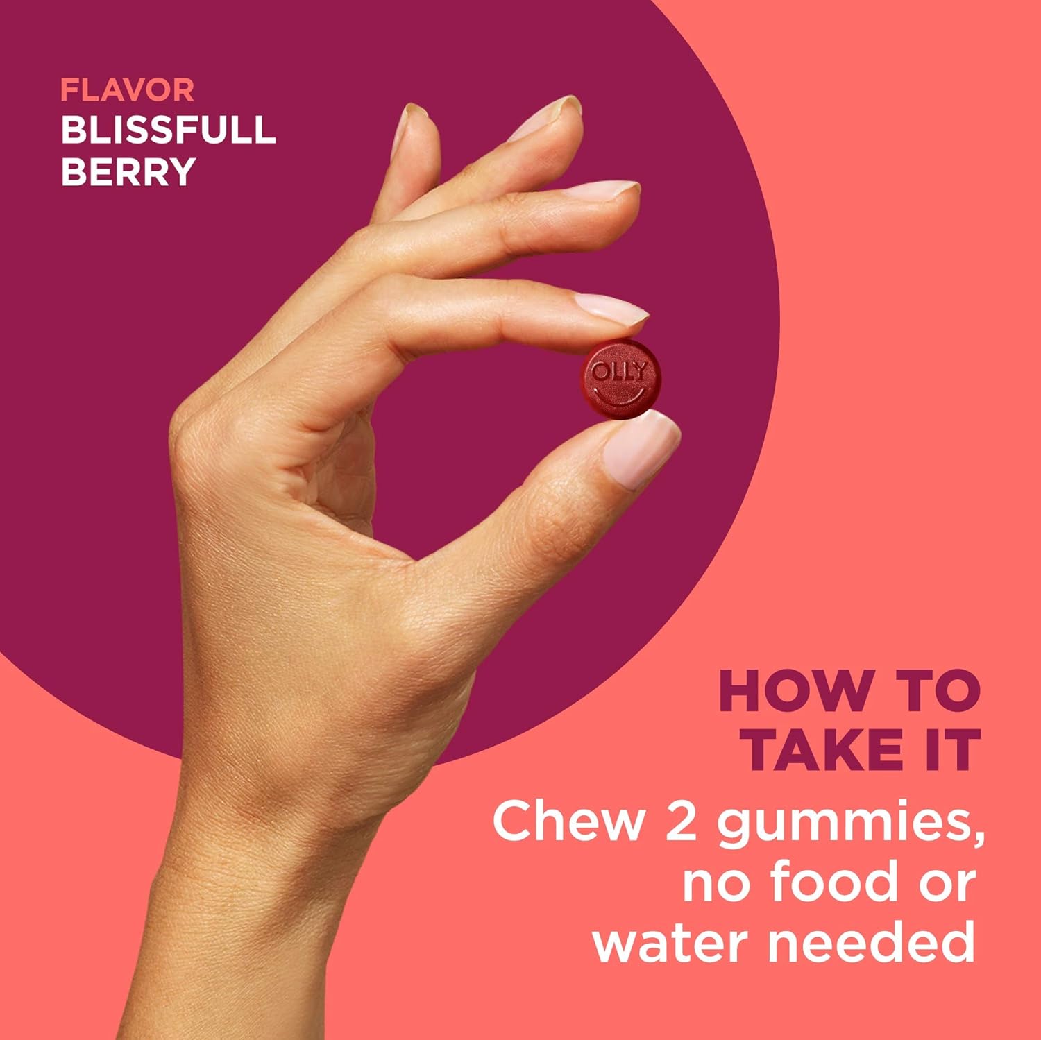 OLLY Women's Multivitamin Gummy, Vitamins A, D, C, E, Biotin, Folic Acid, Chewable Supplement, Berry Flavor, 45 Day Supply - 90 Count (Packaging May Vary) : Health & Personal Care