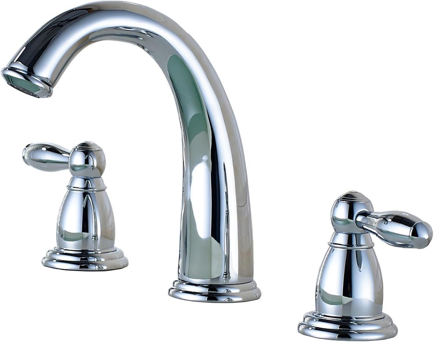 SOQO Two Handle Bathroom Faucet Widespread Bathroom Faucet Waterfall Faucets for Bathroom Sinks, Vibrant Chrome