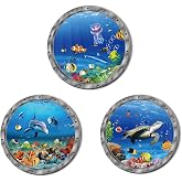 Ocean Animals World Under Sea Decor Includ Sea Turtles Dolphins Fishes 3Pcs | Removable 3D Peel and Stick Vinyl Stickers for Bathroom, Wall Decor, Wall Stickers, Bedroom, Furniture