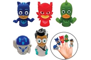 GINSEY Hasbro PJ Masks 5 Piece Finger Puppet Set - Party Favors, Educational, Bath Toys, Story Time, Floating Pool Toys, Beach Toys, Finger Toys, Playtime