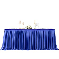 Partisky Royal Blue Polyester Table Skirt for