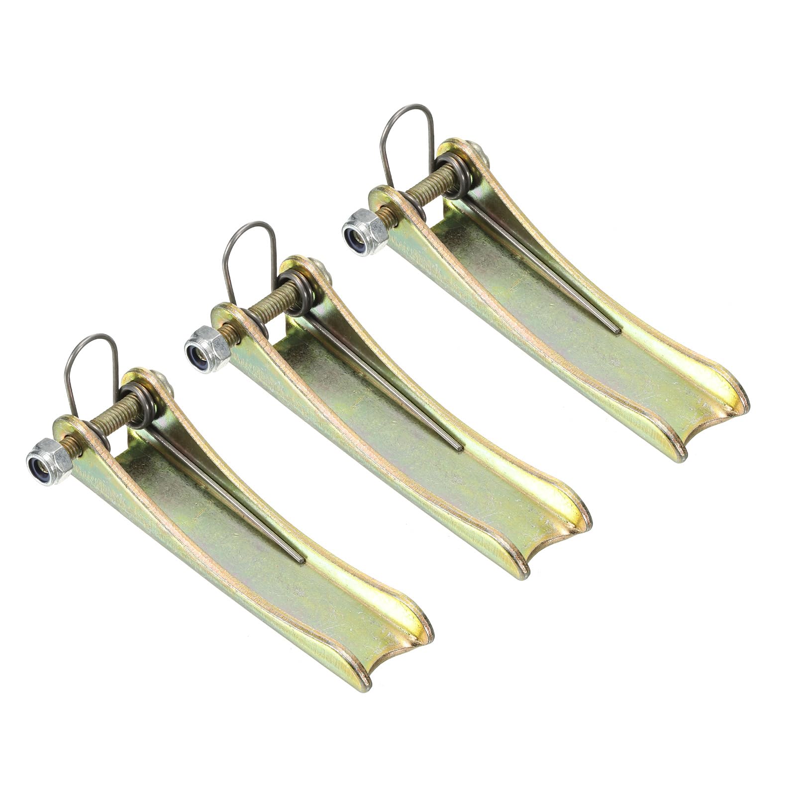 PATIKIL 2.7 Inch Hook Safety Latch Kit, 3 Pack Metal Towing Hitch Replacement for Clevis Hook Trailer, Golden Tone