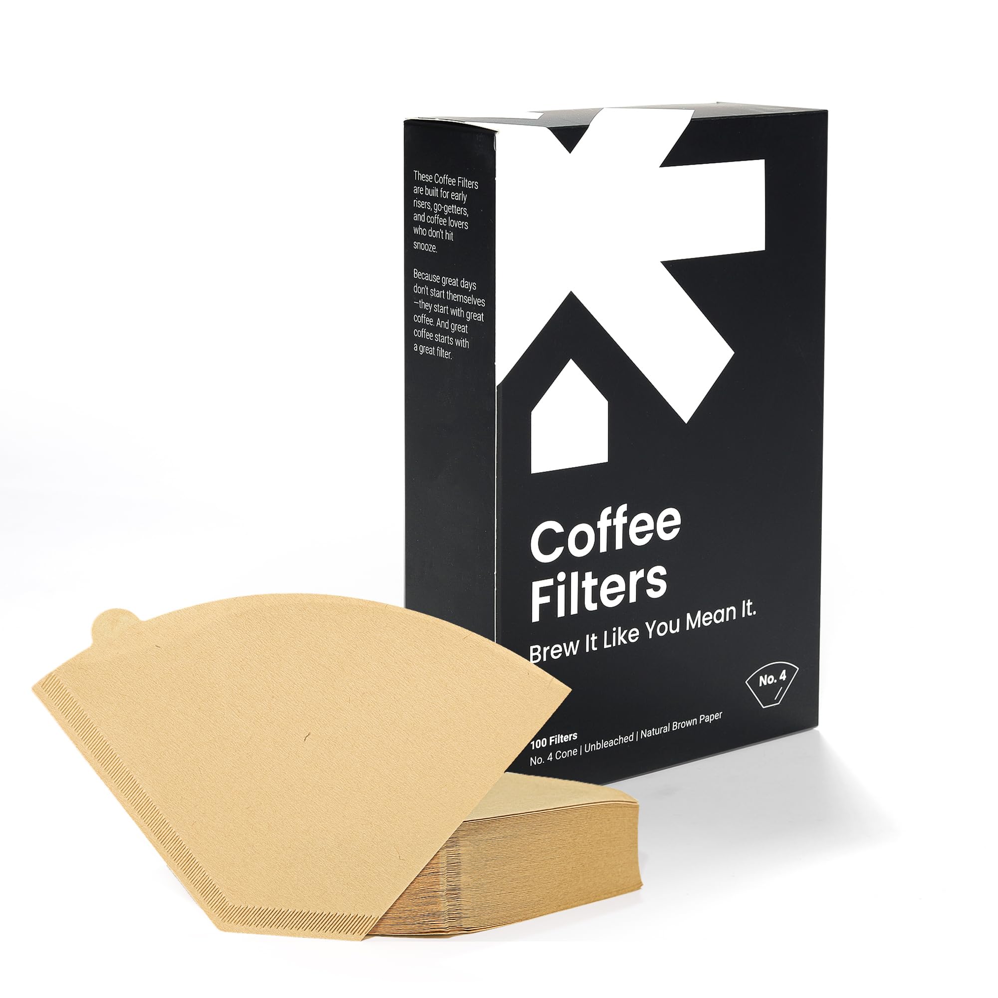 Photo 1 of #4 Cone Coffee Filters – Unbleached Natural Paper Filters for 8–12 Cup Drip Machines & Pour Overs – Fits most coffee makers- 100 Count