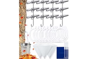 42Pcs Maple Syrup Tapping Kit, Maple Tree Tapping Kit with 12 Metal Maple Sap Taps, 12 Tubes, 12 Heavy Duty Hooks, 3 Sap Filt