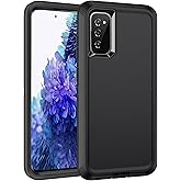 Mieziba for Galaxy S20 FE 5g Case,Shockproof Dropproof Dustproof 3-Layer Full Body Protection Rugged Heavy Duty High Impact Hard Cover Case for Galaxy S20 FE 6.5 inch,Black