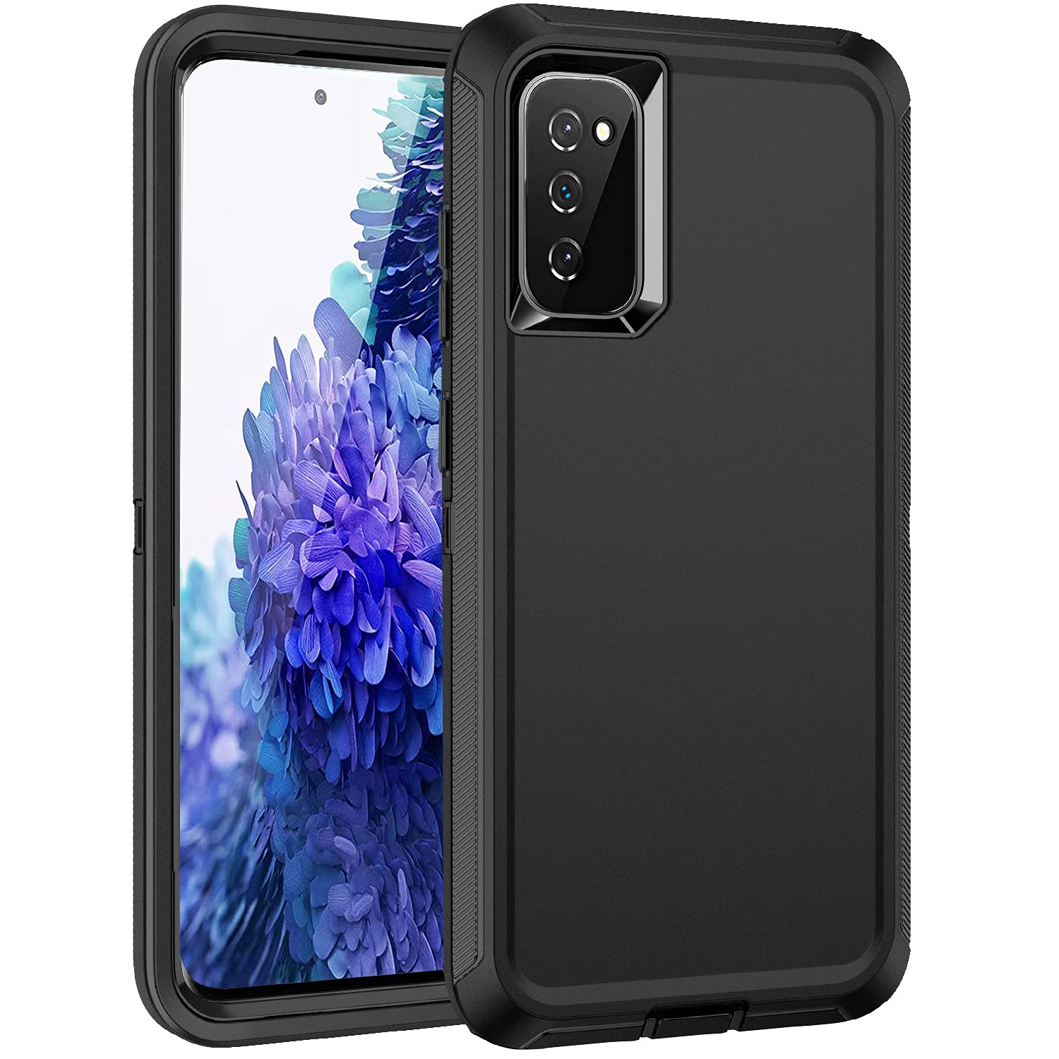 Mieziba for Galaxy S20 FE 5g Case,Shockproof Dropproof Dustproof 3-Layer Full Body Protection Rugged Heavy Duty High Impact Hard Cover Case for Galaxy S20 FE 6.5 inch,Black