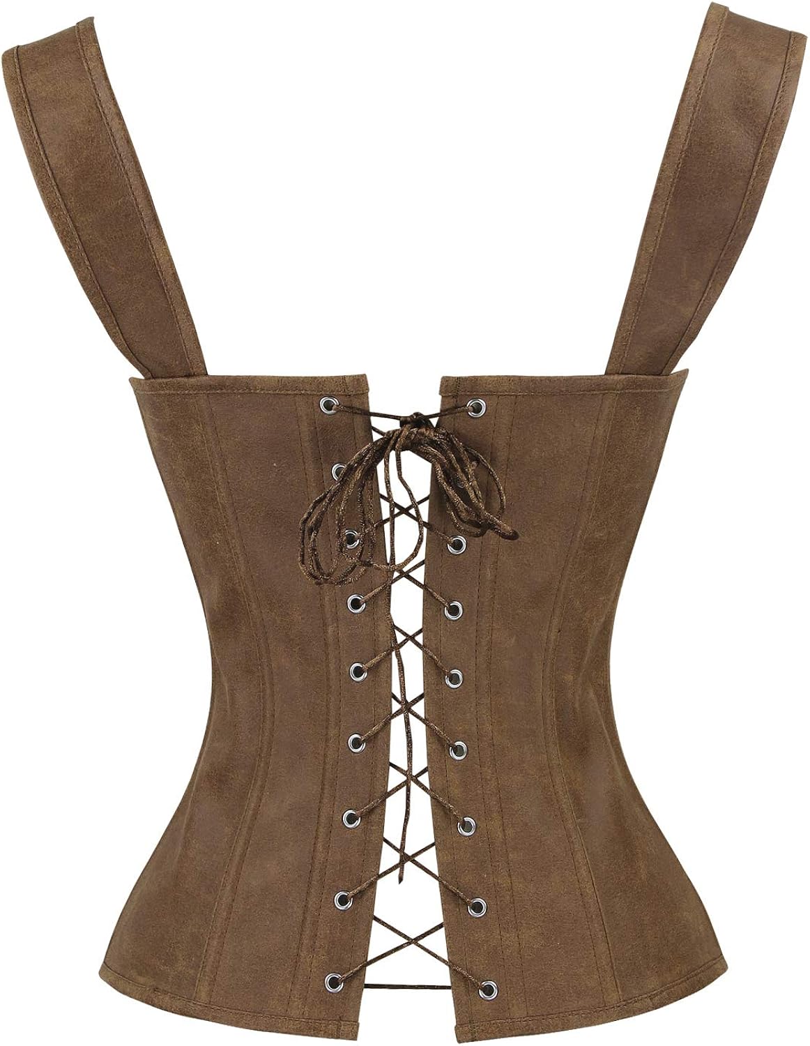 Charmian Women's Renaissance Lace Up Vintage Boned Bustier Corset with Garters at  Women’s Clothing store