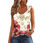 Summer Tank Cute Tops for Women Casual Sleeveless Shirt Loose Fit Scoop Neck Cold Off Shoulder Blouse Casual Tee