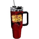 Spoontiques Friday the 13th Stainless Steel Travel Mug with Handle - 40oz Capacity - Double Wall Stainless Steel with Sliding Lock Travel Lid - 11" Tall