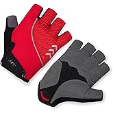 Santic Adult Cycling Gloves, Half Finger Road Riding Gloves with Anti-Slip Shock-Absorbing Pad, Biking Bicycle Gloves for Men and Women