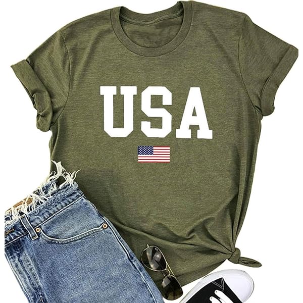 Xiaomomo Women's American Flag Popsicle Graphic Tee - Patriotic 4th Of July Shirt, Blue
