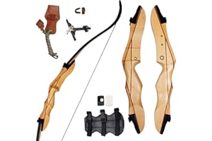 SinoArt 62" Recurve Bow Wooden Takedown Archery Bow 20 25 30 35 40lbs Draw Wight Included Arrow Rest Pad Stringer Tool String