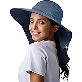 Camptrace Sun Hats for Women Men UPF 50+ UV Protection Wide Brim Hiking Fishing Hat with Neck Flap