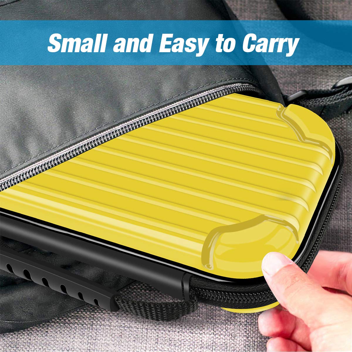 Carry Case for Nintendo Switch Lite Portable Travel Protector Case with 10 Game Slots and Tempered Glass Screen Protector - Yellow