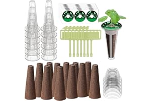 Dryades 84 pcs Hydroponic Pod Kit for Aero Garden with 12 Grow Baskets, 12 Grow Sponges, 12 Grow Domes, 12 Plant Labels and 36 Seed Pod Label Stickers for All Hydroponics Garden Growing System