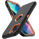 Aimoll-88 for iPhone 14 Case, for iPhone 13 Case, [with Built-in Screen Protector] [Military Grade Drop Protection] Full Body Cover Shockproof Protective Phone Case for Apple 14/13 Orange