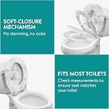 Navaris White Marble MDF Toilet Seat Soft Close Luxury Decorative Bathroom view 5