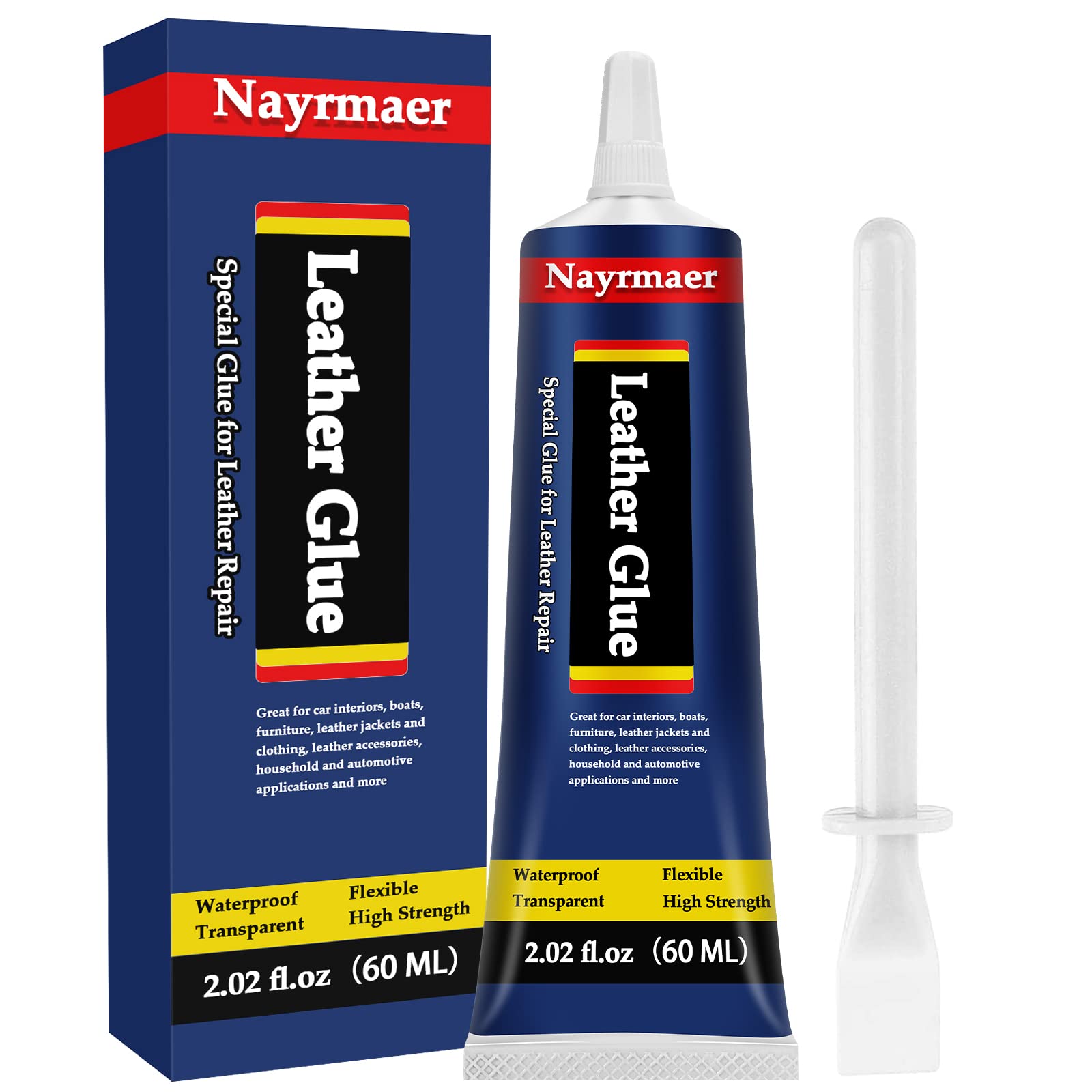 Nayrmaer Leather Glue, Special Fabric Adhesive Permanent Clear Washable for BondingLeather and Different Materials (Leather Glue, 60 ML * 1 Pack)