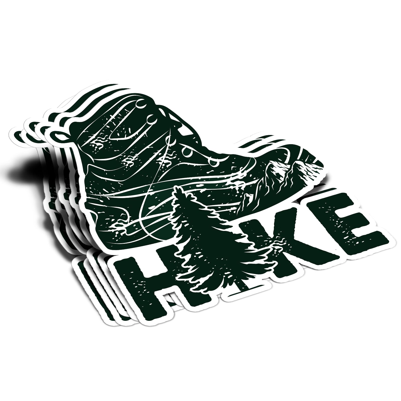 Photo 1 of (5Pcs) Boots Hiking Sticker Camping Mountain Adventure Travel Hike Wander Decal Waterproof Vinyl Stickers Adult for Laptop Kindle Car Tumbler Water Bottle Mug Phone Journal Helmet Bike - Size 3”x3”
