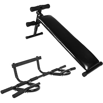 Gorilla Sports Sit Up Bench Multifunction Pull Up Bar Package