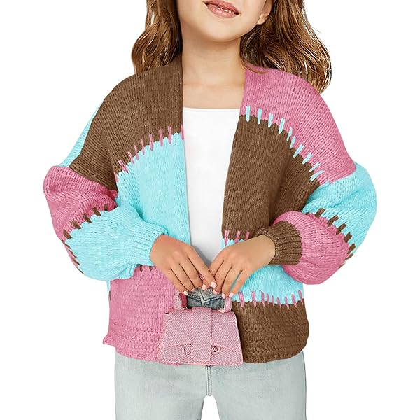 Amazon.com: Verdusa Girl's Cute Heart Knitted Sweaters Open