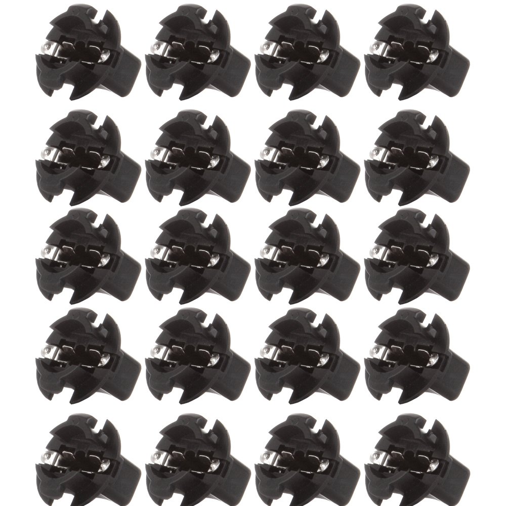 cciyu 20x Black 5/8" Twist In Instrument Panel Dashboard Gauge Bulbs 194 168 T10 Wedge socket Replacement fit for 194/168(T3-1/4) type Miniature Wedge Base bulbs