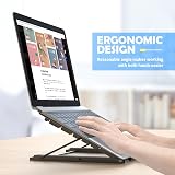 Jumkeet Laptop Stand Foldable Ventilated Aluminum Desk Holder 7-17" Black view 2