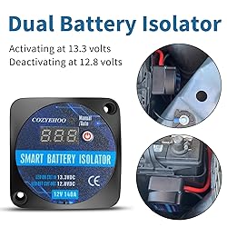 12V 140Amp Dual Battery Isolator Switch withVoltage