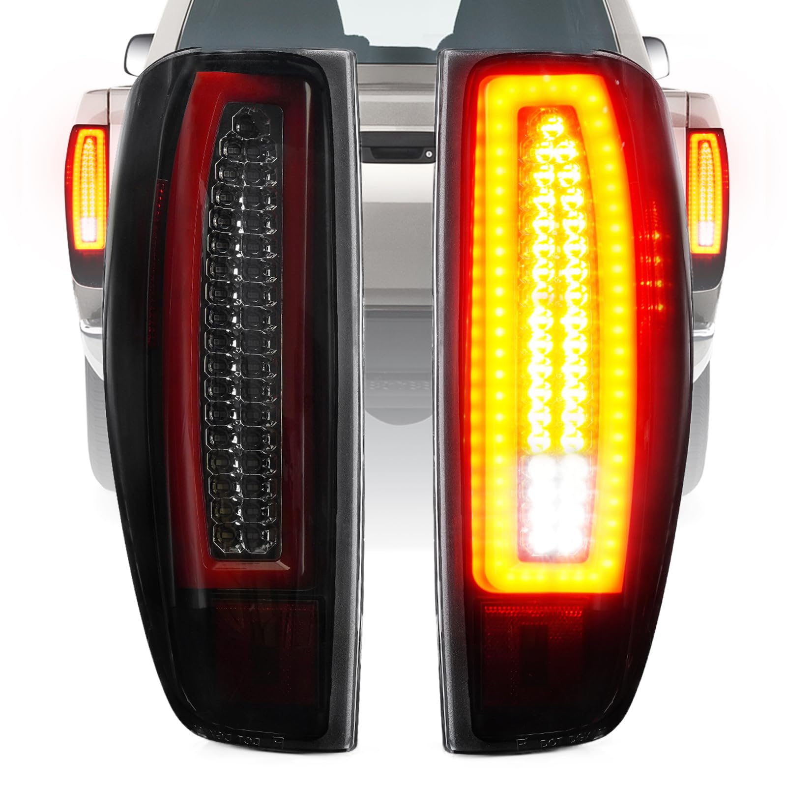 Photo 1 of Bomusou LED Tail Light Fit for Chevy Colorado GMC Canyon 2004-2012, Taillight Assembly Replacement Left + Right Pair, Smoke Lens