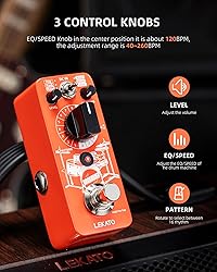 LEKATO Drummer Guitar Pedal Drum Machine with
