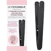 L'ANGE HAIR Le Ceramique 1-Pass Flat Iron Hair Straightener | Fast Heating Ceramic Flat Iron | Best Hot Tools Professional Hair Straightener to Lock in Moisture &amp; Shine | (Black)