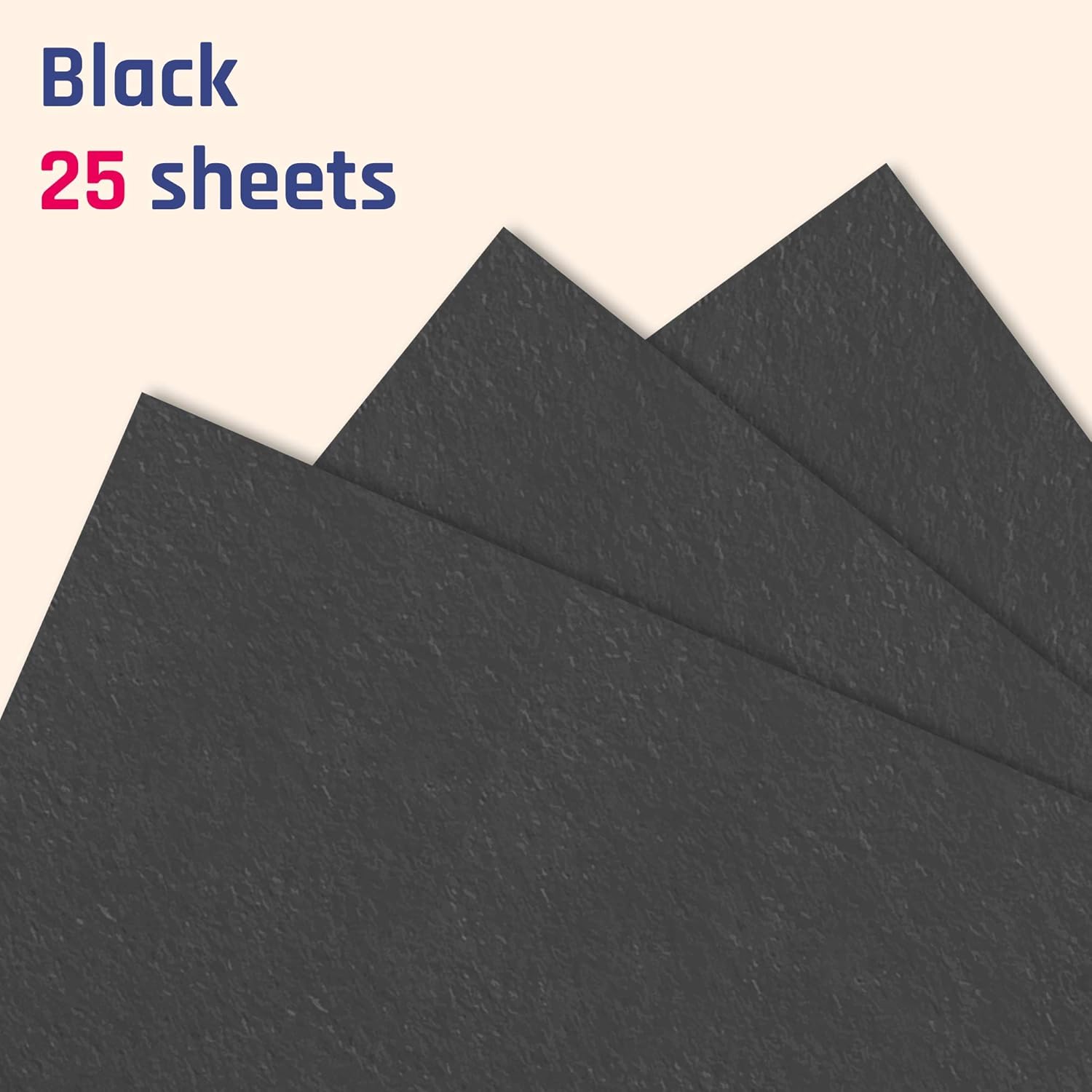 25 Sheets, 300GSM Card Thick Art Paper 30 x 30 cm, Black BigaMart