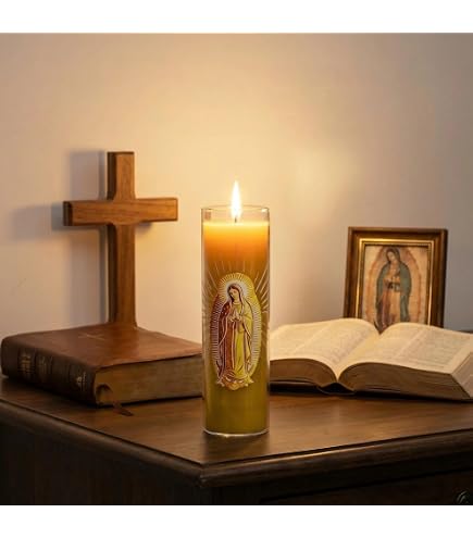 Amazon.com: Virgen de Guadalupe 8 Pack Set Religious Candles (Rose