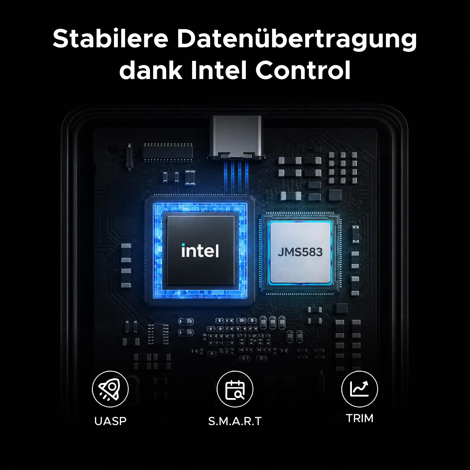 UGREEN 80Gbps M.2 NVMe SSD Gehäuse, NVMe Gehäuse kompatibel mit Thunderbolt 5/4/USB4 bis zu 7000MB/s, M2 SSD Gehäuse kompatibel mit MacBook, Mac mini, Mac Studio 50cm Kabel(SSD Nicht enthalten) 5