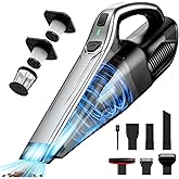 SAKOLD Car Vacuum Handheld Vacuum Cordless with Powerful Suction, Type-C Charge, 2 Suction Modes, 6-in-1 Portable Mini Vacuum for Home, Car, Office Desk, Keyboards