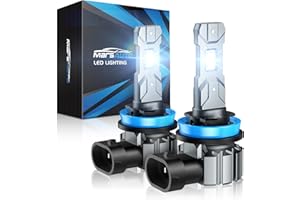 Marsauto M1S H11/H8/H9 Bulbs or H11 Fog, 30000LM Super Bright, Real 1:1 Design H11 Fog Light, No Fan No Noise H9 Bulb, 6000K Cool White H8 Light, 3min Plug and Play, IP68, Pack of 2