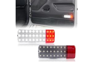 GemPro LED Interior Door Pannel Lights for 1992-1996 Ford F150 F250 Bronco, 92-97 F350 Door Reflector Courtesy Lamps 2PCS (Red&White)
