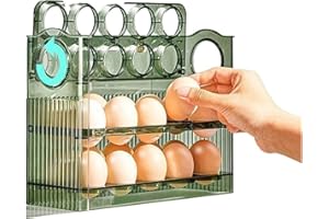 Kitchen Large Capacity Egg Fridge Storage Box - Portable Multi-Layer Egg Tray Organizer, Convenient Opening/Closing Egg Holde