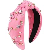 Valentine's Day Headband for Women Pink Coquette Bow Knot Headband for Women Valentines Day Heart Hair Accessories for Women