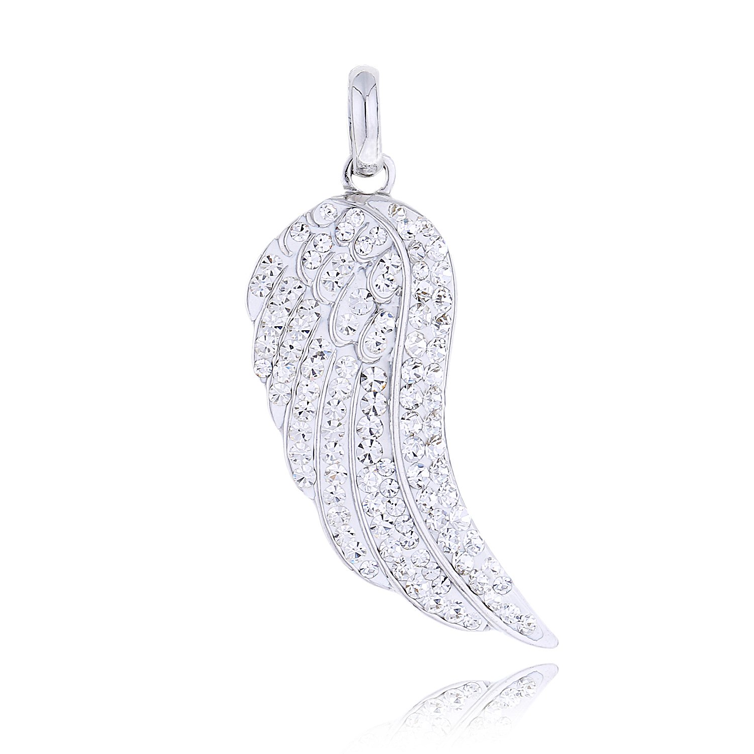Morella Ladies Guardian Angel Wing Zirconia Stones Pendant